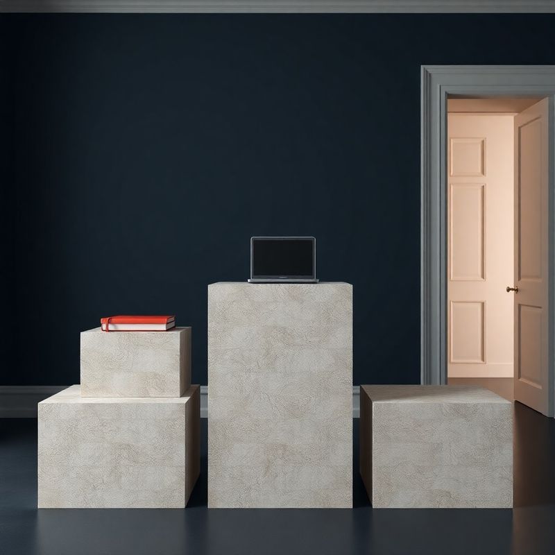 Three tiered stone plinths representing Sterling Society's pricing tiers